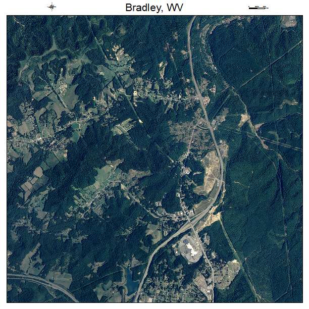 Bradley, WV air photo map
