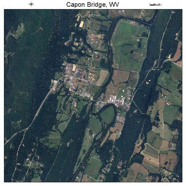 Capon Bridge, WV air photo map