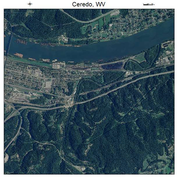 Ceredo, WV air photo map