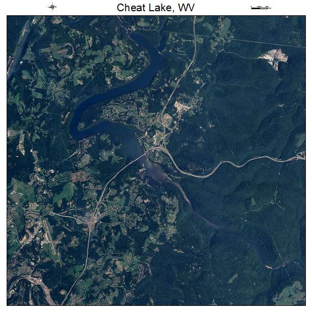 Cheat Lake, WV air photo map