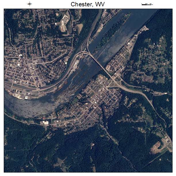 Chester, WV air photo map
