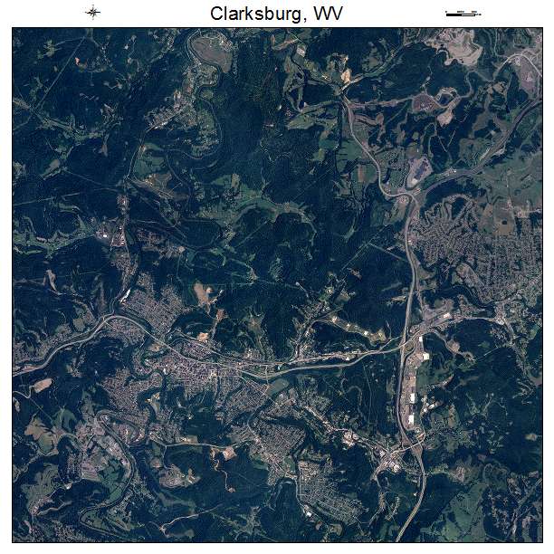 Clarksburg, WV air photo map