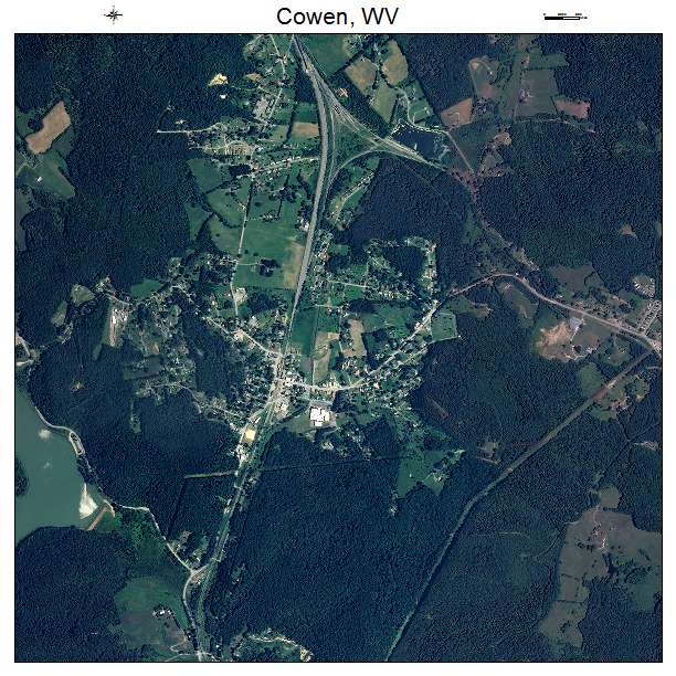 Cowen, WV air photo map