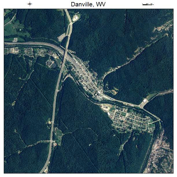 Danville, WV air photo map
