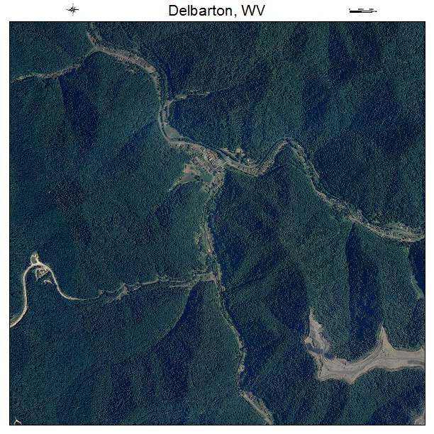 Delbarton, WV air photo map