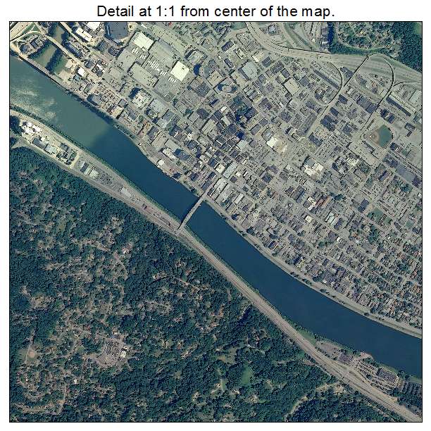 Charleston, West Virginia aerial imagery detail