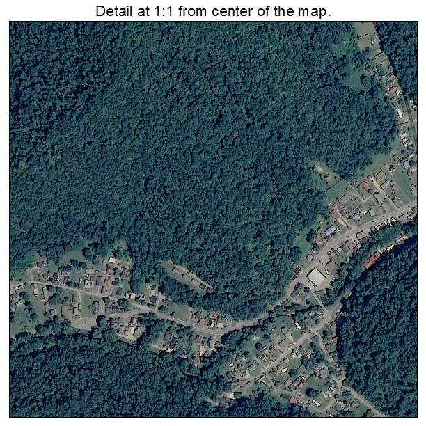 Coal Fork, West Virginia aerial imagery detail
