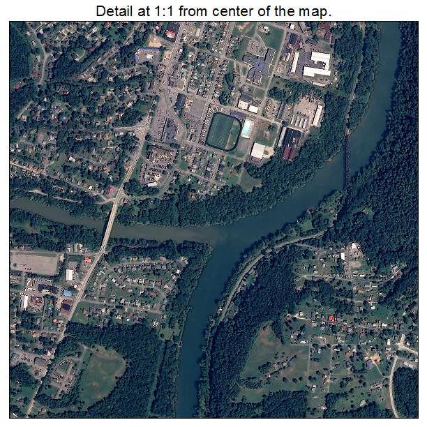 Fairmont, West Virginia aerial imagery detail