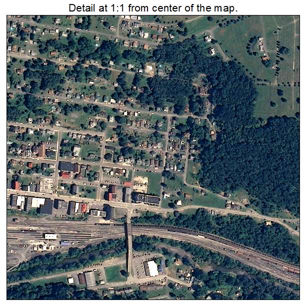 Grafton, West Virginia aerial imagery detail