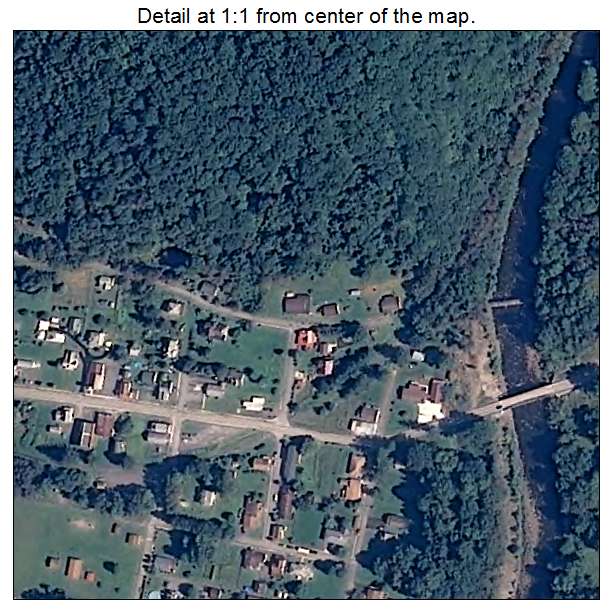 Hendricks, West Virginia aerial imagery detail