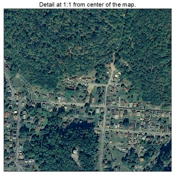 Mullens, West Virginia aerial imagery detail