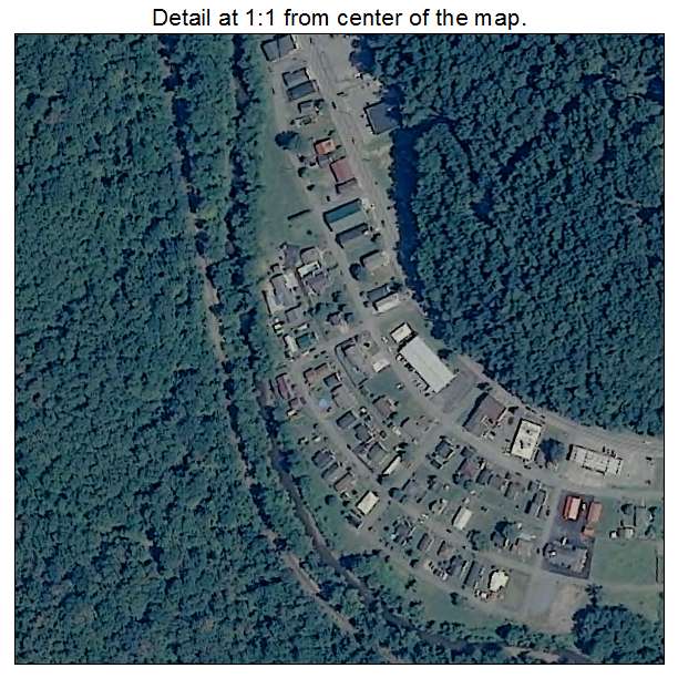 Oceana, West Virginia aerial imagery detail