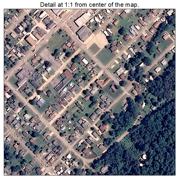Paden City, West Virginia aerial imagery detail