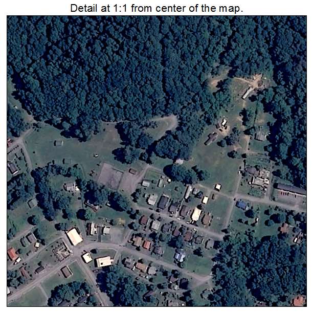Quinwood, West Virginia aerial imagery detail