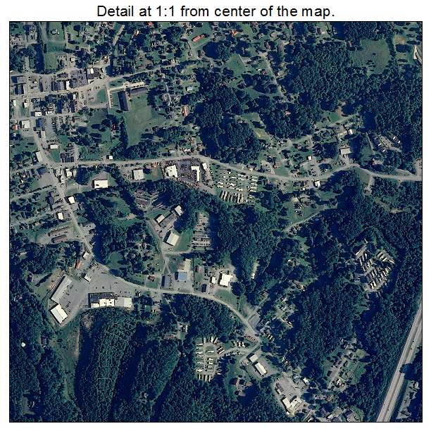 Summersville, West Virginia aerial imagery detail