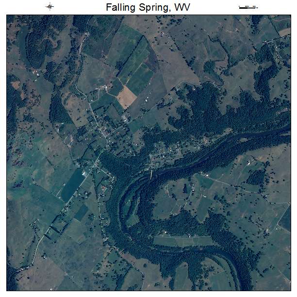 Falling Spring, WV air photo map