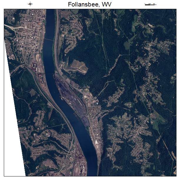 Follansbee, WV air photo map