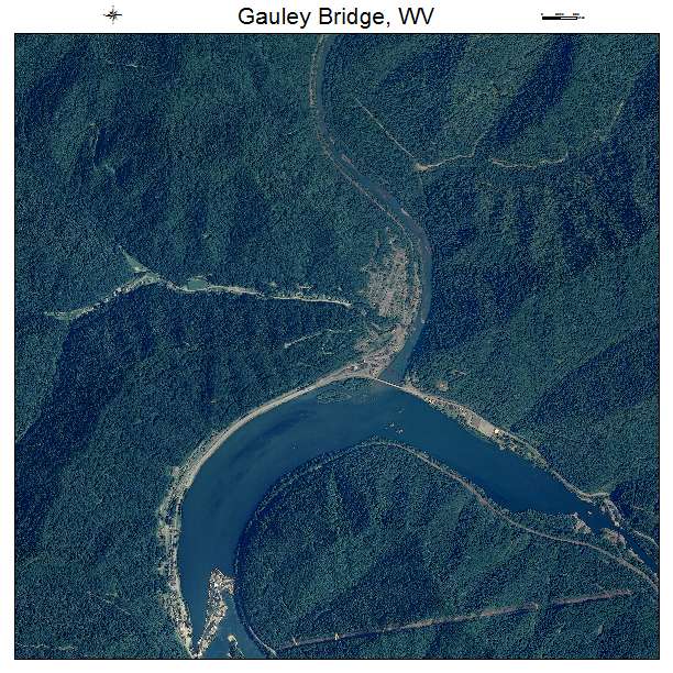 Gauley Bridge, WV air photo map