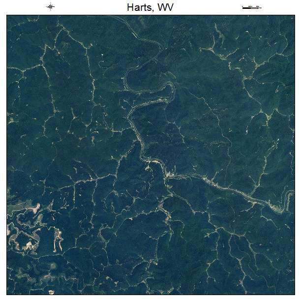Harts, WV air photo map