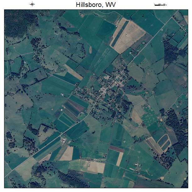 Hillsboro, WV air photo map