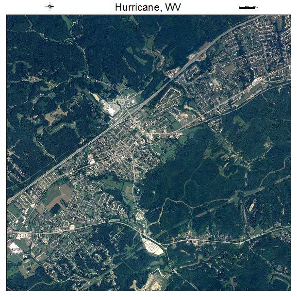 Hurricane, WV air photo map