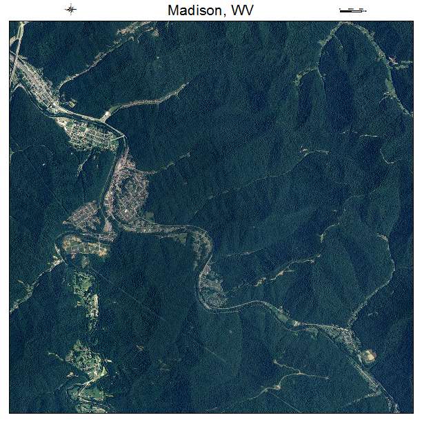 Madison, WV air photo map