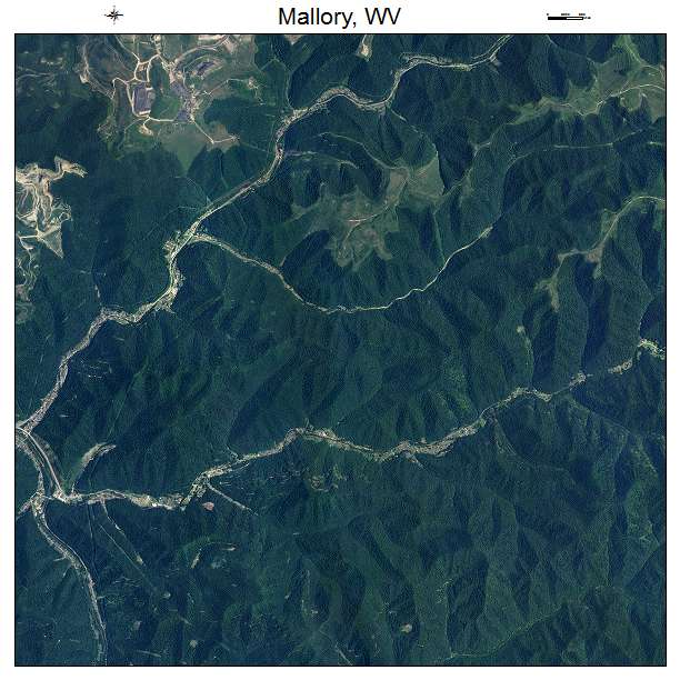 Mallory, WV air photo map