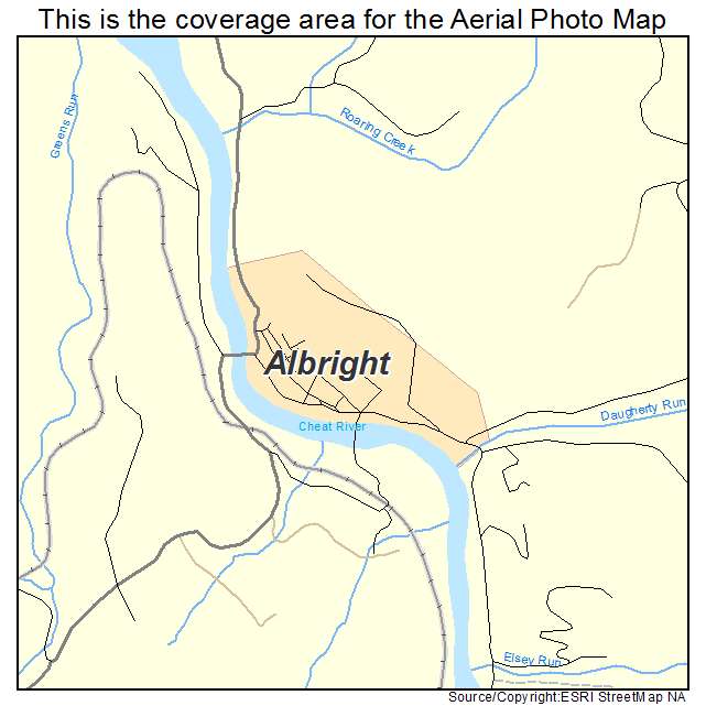 Albright, WV location map 