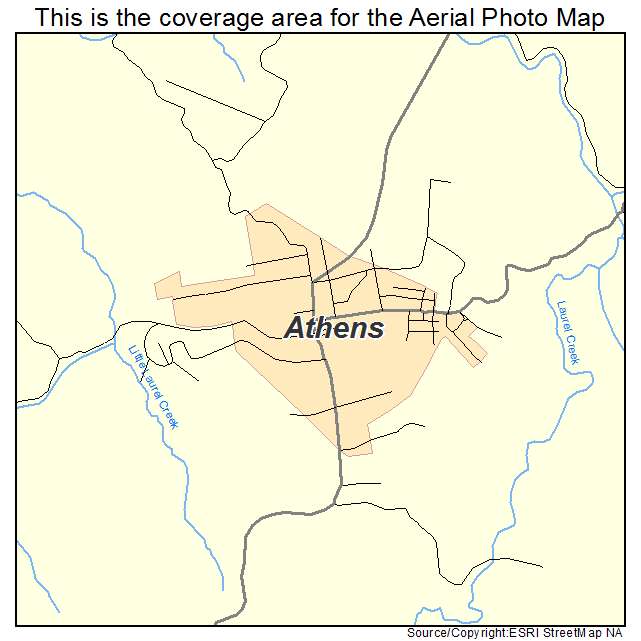 Athens, WV location map 
