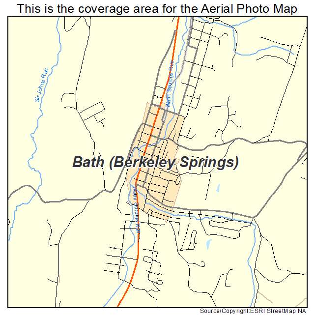 Bath Berkeley Springs, WV location map 