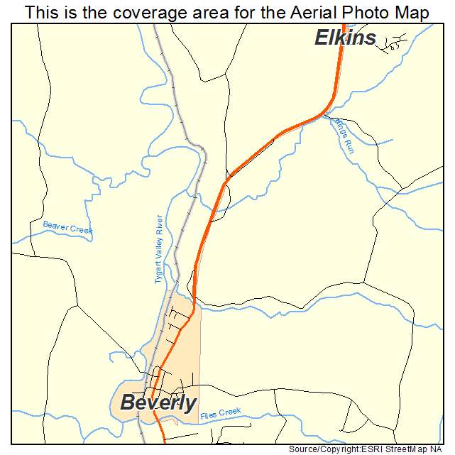 Beverly, WV location map 