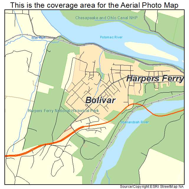 Bolivar, WV location map 