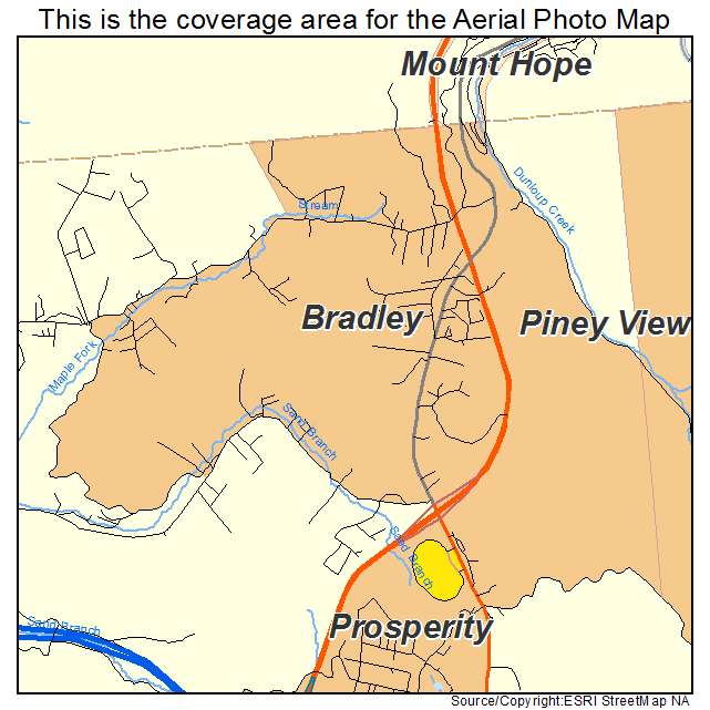 Bradley, WV location map 