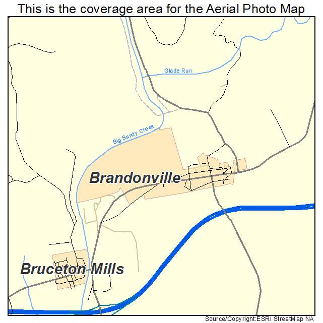 Brandonville, WV location map 