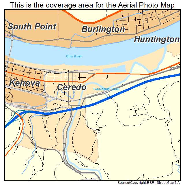 Ceredo, WV location map 