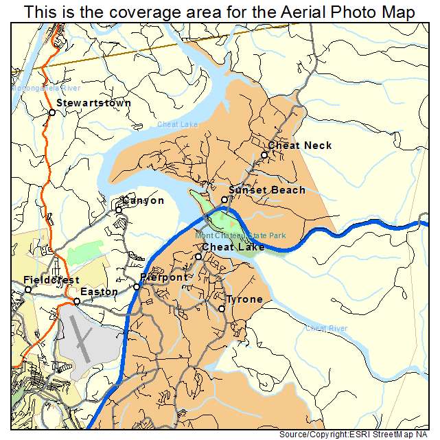Aerial Photography Map Of Cheat Lake Wv West Virginia