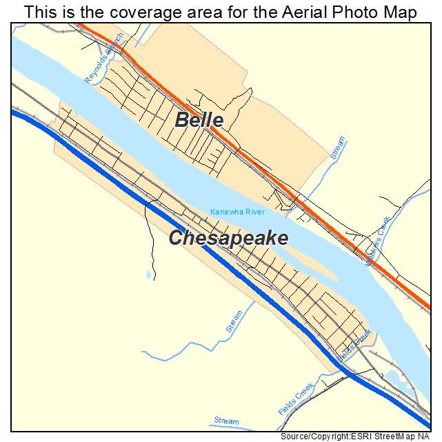 Chesapeake, WV location map 