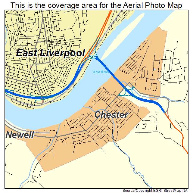 Chester, WV location map 