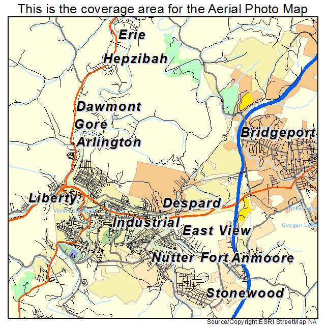 Clarksburg, WV location map 