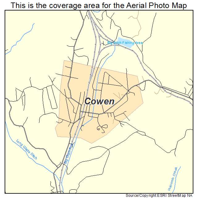 Cowen, WV location map 