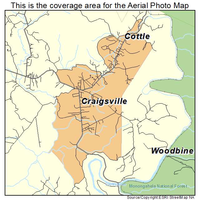 Craigsville, WV location map 