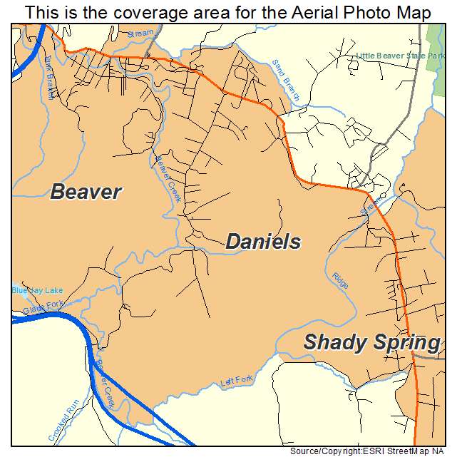 Daniels, WV location map 