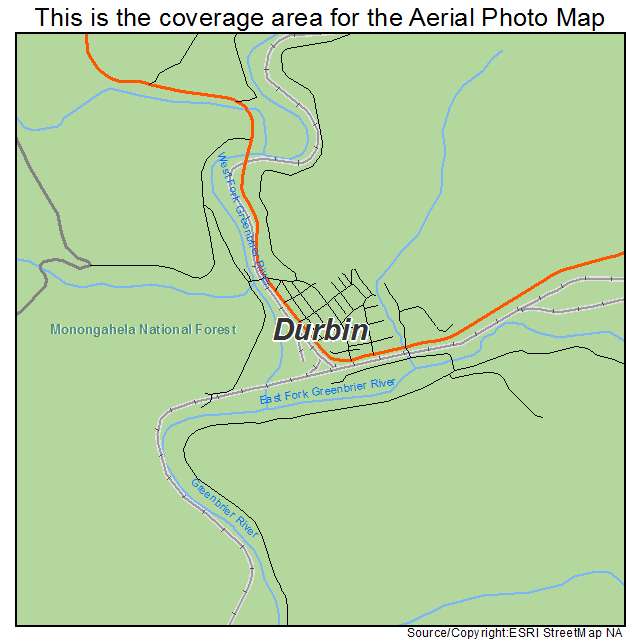 Durbin, WV location map 