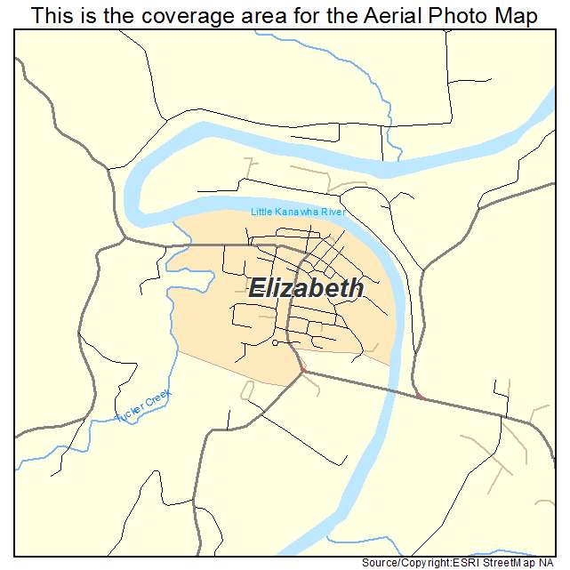 Elizabeth, WV location map 