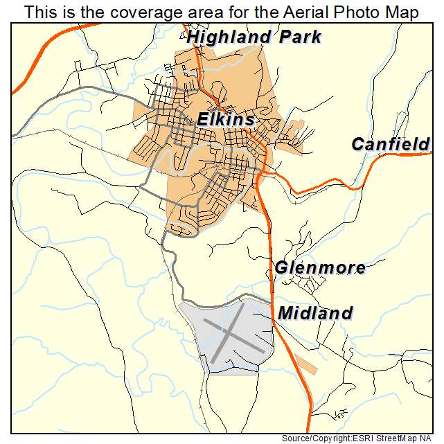Elkins, WV location map 