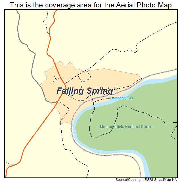 Falling Spring, WV location map 