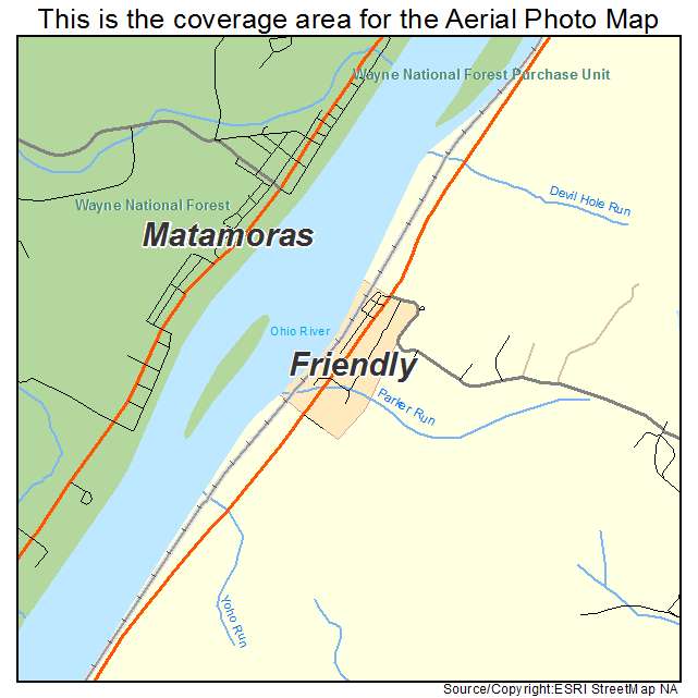 Friendly, WV location map 