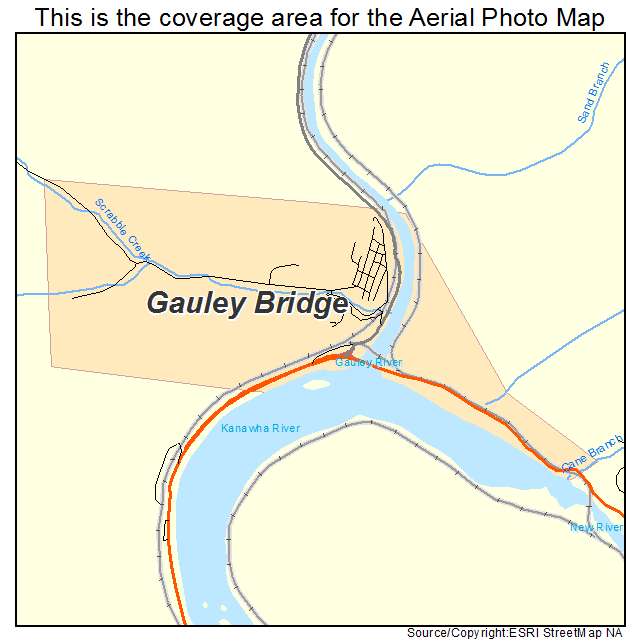 Gauley Bridge, WV location map 