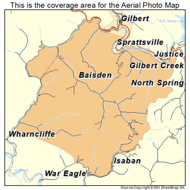 Gilbert Creek, WV location map 