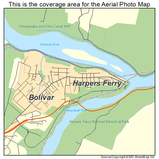 Harpers Ferry, WV location map 